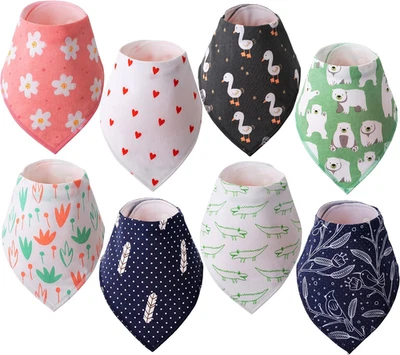 - 8er Pack Baby Lätzchen - Drool, Bandana Lätzchen für Kleinkind Jungen & Mädchen - Bild 1 von 4