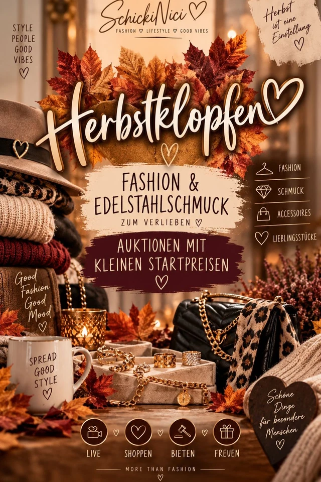 Herbstklopfen -  Fashion & Edelstahlschmuck Neuware Live Auktionen