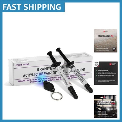 Granite & Marble Repair Kit - Clear Solution for Chips & Cracks in Minutes
