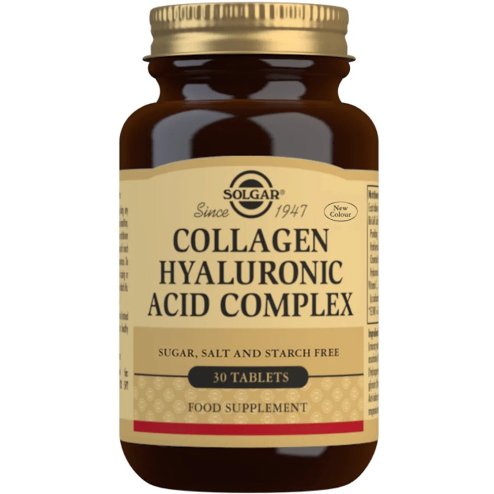 Solgar Collagen Hyaluronic Acid Complex 30 Tablets Gluten Wheat Dairy Free