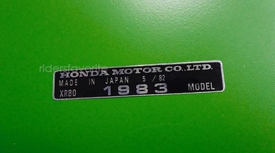 83' 1983 XR 80 chrome year ID decal  XR80r sticker graphic enduro AHRMA 4stroke