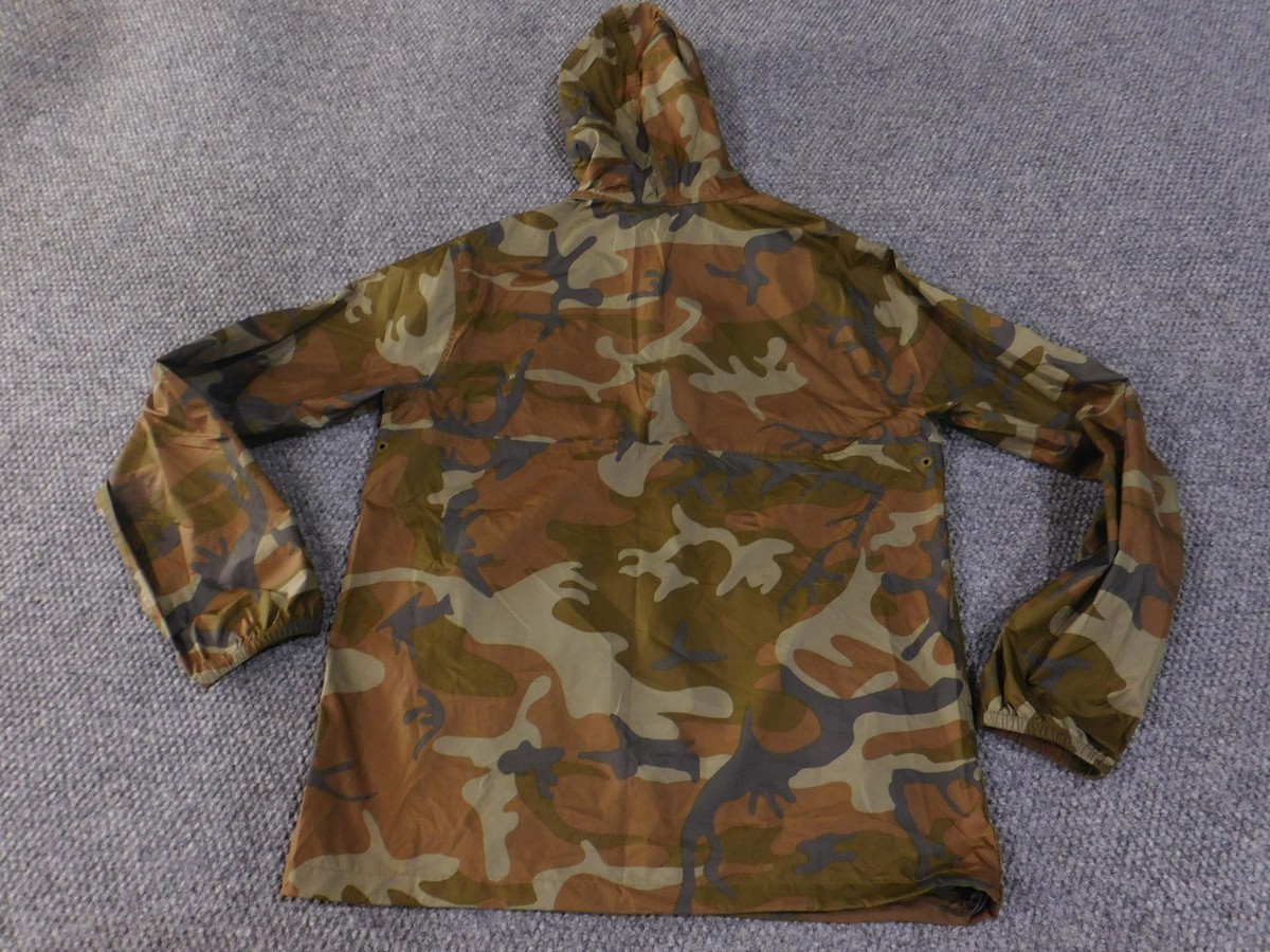 Patagonia Jacket Mens Small Camo Brown Hooded Full Zip Windbreaker