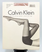 Calvin Klein Matte Ultra Sheer Control Top Style 620 Size B Buff Nylons 