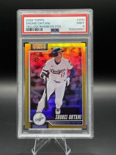 Topps 2026 Series 1 Shohei Ohtani #200 Yellow Rainbow Foil /399 PSA 9