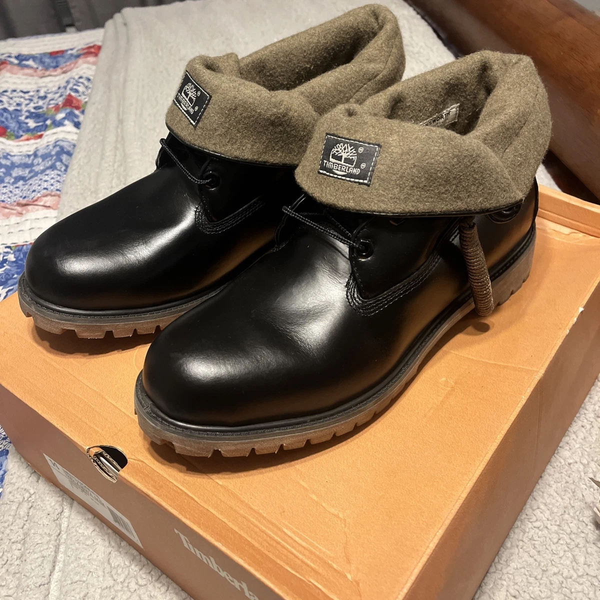 Timberland Roll Top Boots Black for sale | eBay