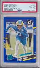 2023 Donruss Press Proof Blue Puka Nacua ROOKIE #357 PSA 8 NM-MT