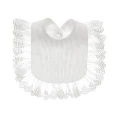 White Baby Muslin Bandana Drool Lace Bib Adjustable Teething Saliva Towel