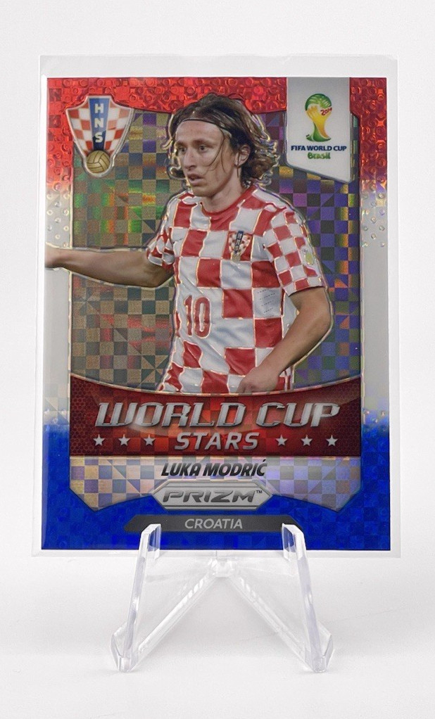 Luka Modric 2014 Panini Prizm World Cup Stars Red White Blue Power Plaid #23