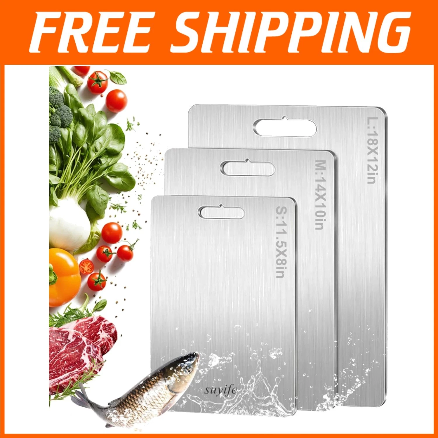 Titanium Cutting Board Set of 3 - Eco-Friendly Kitchen Tools