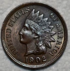 Uncirculated 1902 Indian Head Cent, Sharp specimen.