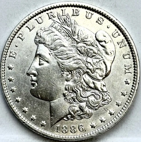 1886-O Morgan Silver Dollar,  AU Range, New Orleans Mint