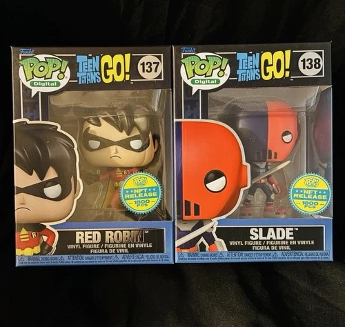 Funko POP! Digital Teen Titans Go Red Robin #137 Slade #138 Legendary LE 1800
