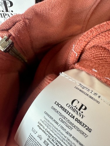 C.P Company Resist Dyed Full Zip Logo Sweatshirt Size S £215 - Picture 4 of 5