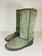EMU Australia Stinger High Boots Blue / Green Sheepskin Tall Size UK 7 EU 40/41