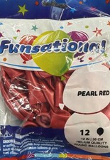 12in Funsational Pearl Red Latex Balloons 12ct