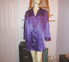 Vtg Victoria's Secret Gold Label Satin Nightgown Size M Sleep Dress Polka Dots