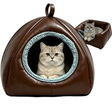 Cat Caves for Indoor Cats, Brown Cat Cave House for Kittens and Small Dogs