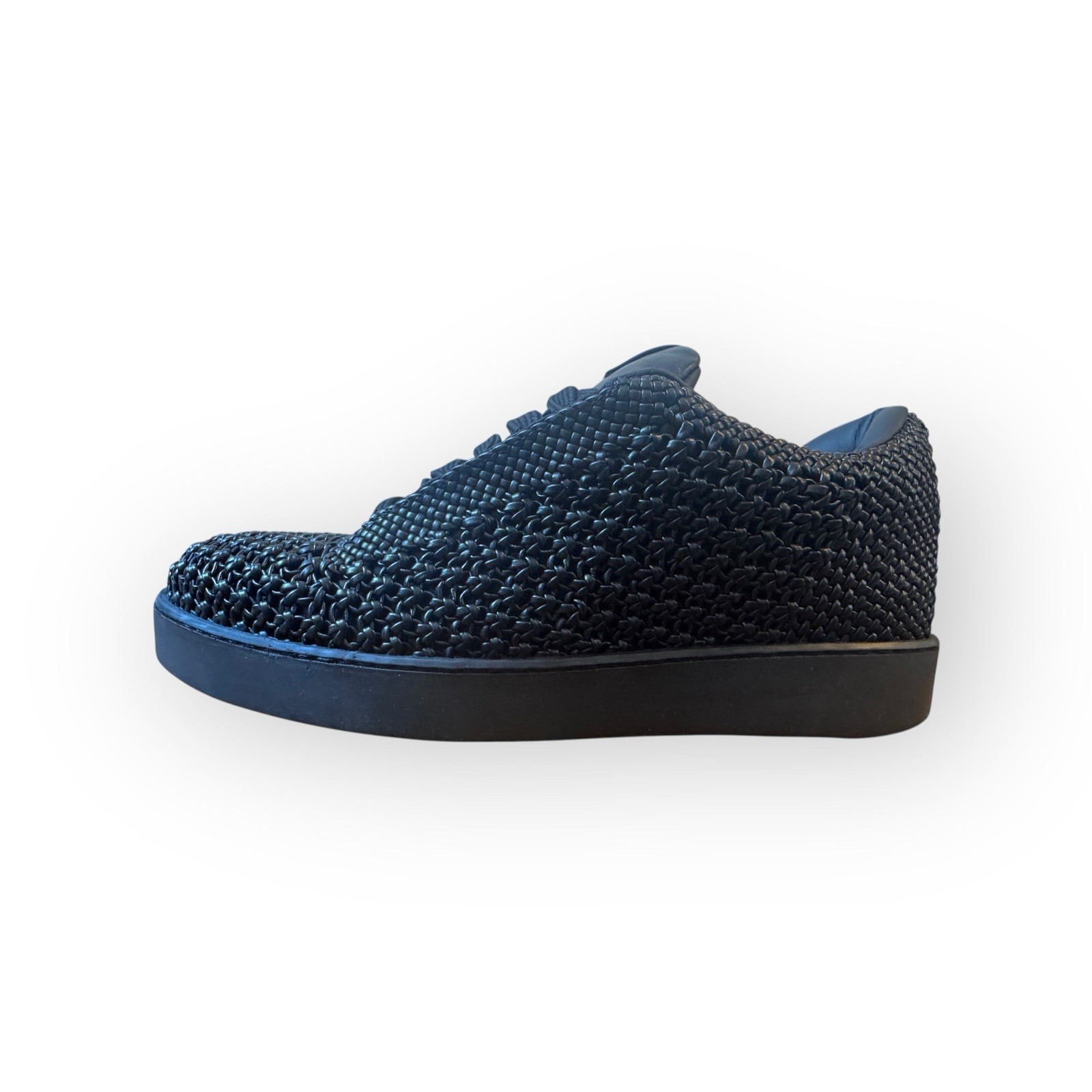 Emporio Armani Special Edition Woven Leather Trainers Black Size 44 image 4