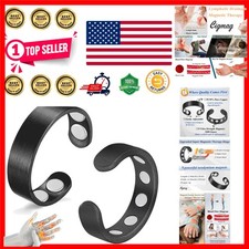 9 Powerful Black Matte Copper Rings for Men Women - Adjustable for All Sizes