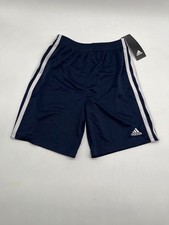 Adidas Boys Size 6 Athletic Shorts Navy White Stripe Soccer Basketball