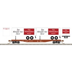 Atlas N 50006509 Trainman 50' Flachwagen mit 2 Anhängern Old Milwaukee/MILW 57422 | Zustand: New