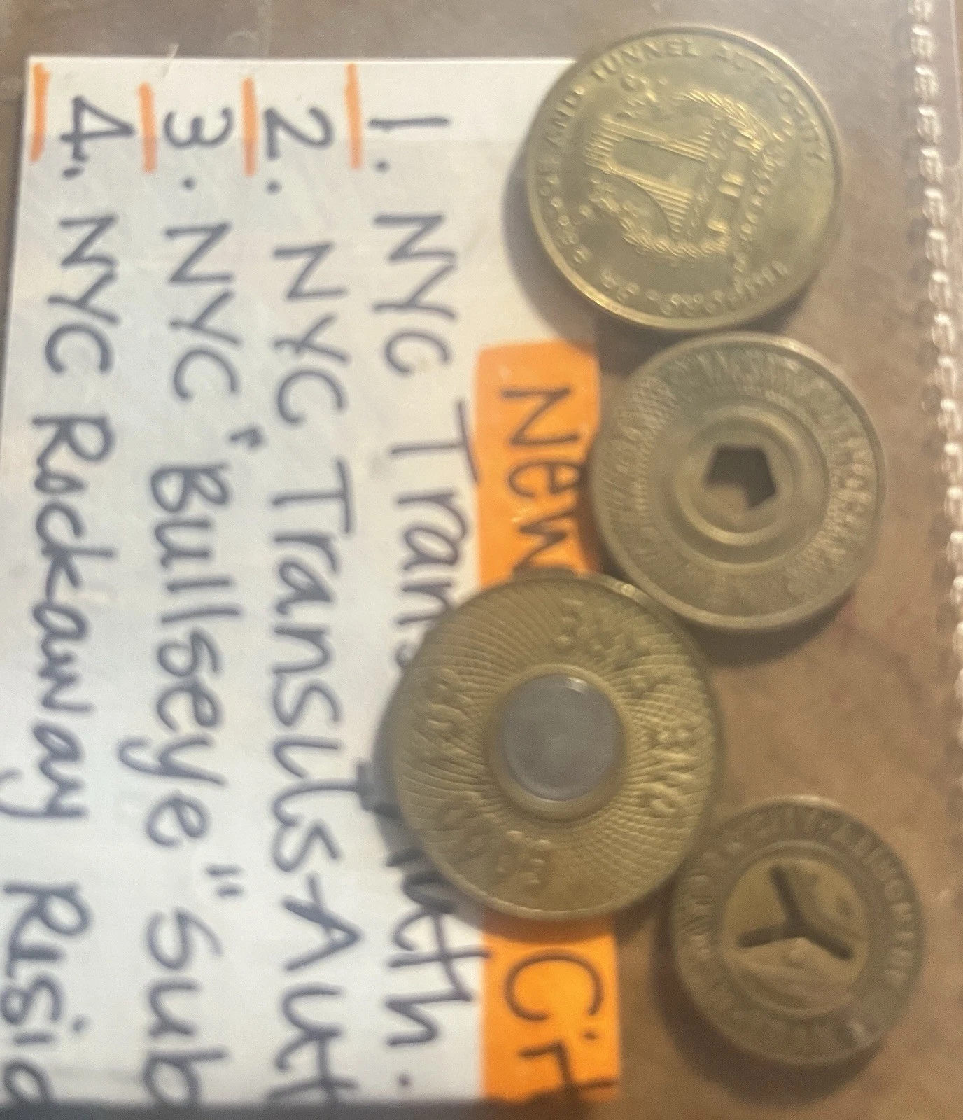 New York City Transit Subway Tokens Lot of 4 NYC Transit & TBTA Circulated image 2
