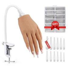 LIONVISON Practice Hand for Acrylic Nails, Silicone Nail Hand Practice, Flexible