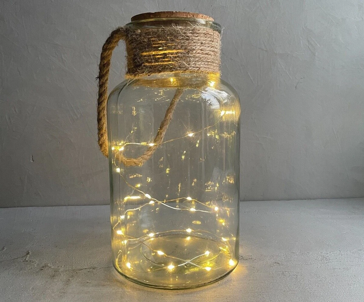 VINTAGE LIGHTS JAR Retro Style Bottle With Fairy Lights