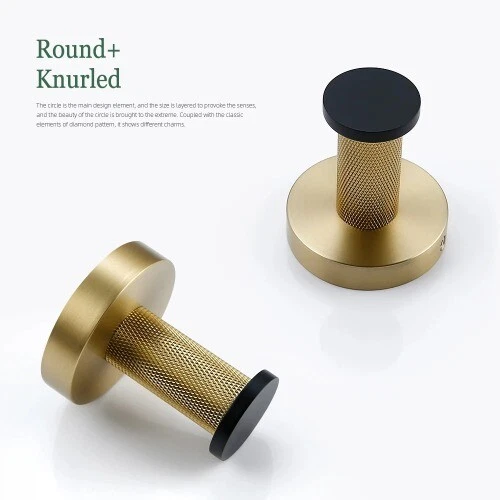 Towel Bar Wall Mounted Towel Rack Brushed Gold Paper Holder& Matte Black Hook - Image 3 of 4