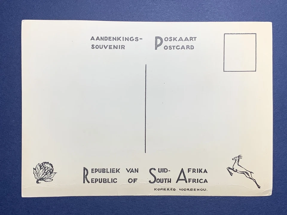 POSTAL RECUERDO MONUMENTO VOORTREKKER BRONCE SUDAMERICANA SIN USAR Foto 3 de 3