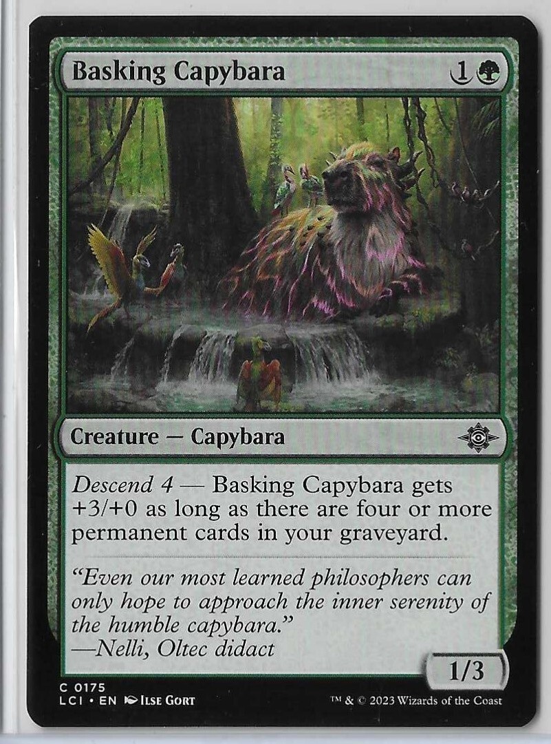 capybara mtg card MtG The Lost Caverns of Ixalan Common Basking Capybara #175