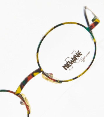 NEWAVE 1109 Vintage Round Green Schildkröte Brillengestell 1980s Unisex