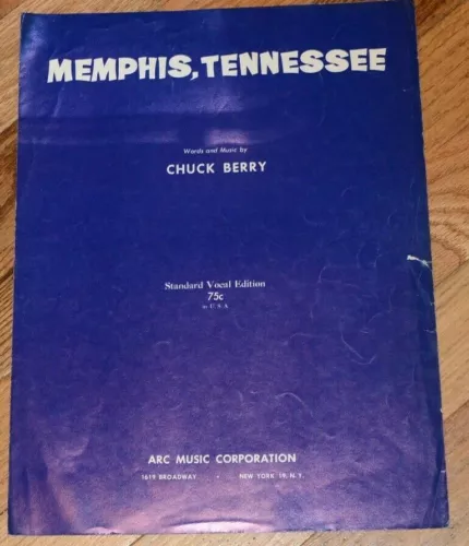 CHUCK BERRY "Memphis tennessee" SHEET MUSIC--EXTREMELY RARE