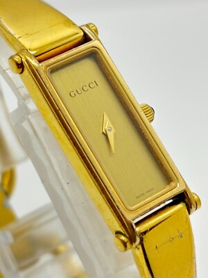 Exc+5] GUCCI 1500L Gold Bangle Watch Quartz F/S | eBay