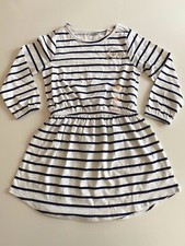 NWT Girls Gymboree Outlet White  Navy STRIPED DRESS XS 4 LOVE