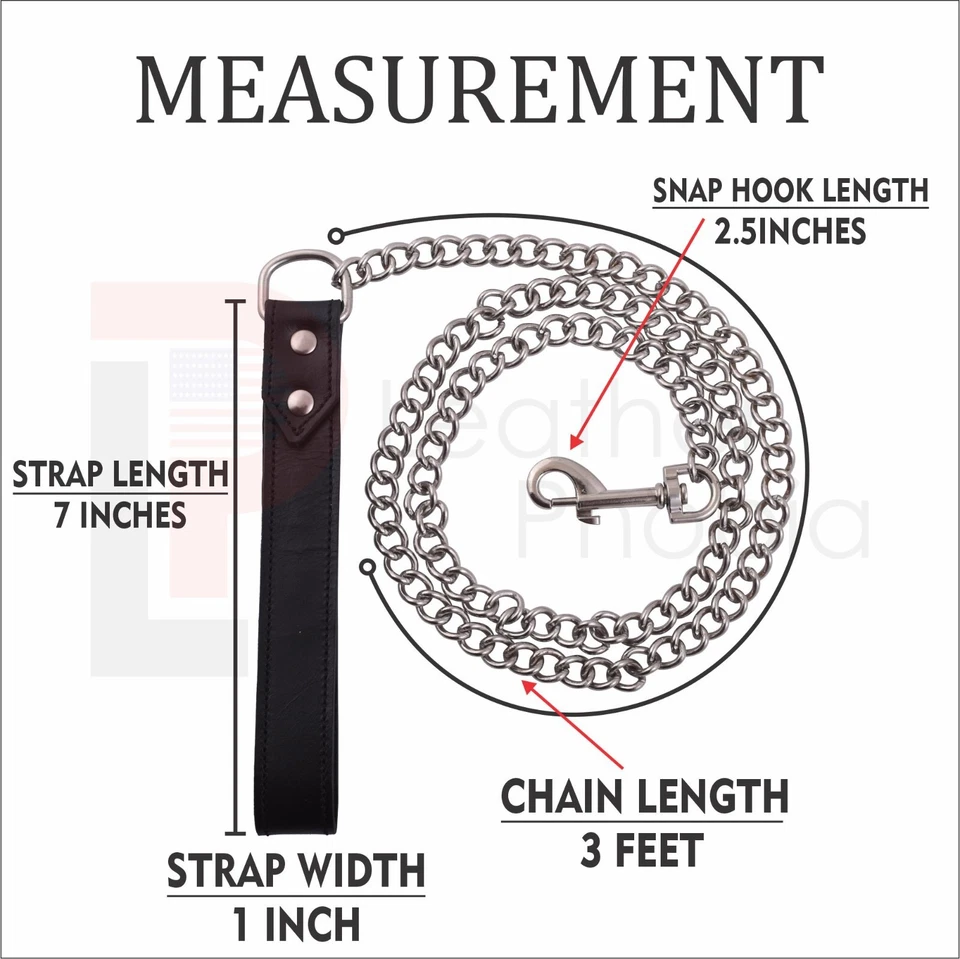 CORREA PERRO CADENA ESLABÓN-36" CON MANGO 4,0 MM 3'PIES Foto 2 de 3