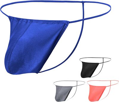Zonbailon Men's Thong Underwear G String Adjustable Bulge Pouch Seamless Panties