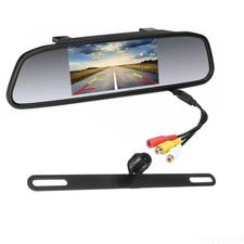 4.3" Car Rear View Mirror Monitor License Plate Reverse Night Vision Camera
