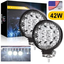 2PC LED Work Light Flood SPOT Lights For Truck Off Road Tractor ATV Round 72W