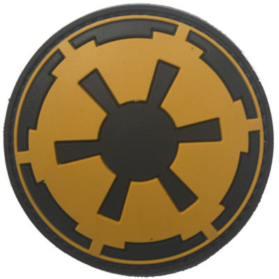 3D PVC IMPERIAL GALACTIC EMPIRE STAR WARS RUBBER HOOK&LOOP PATCH DESERTTAN