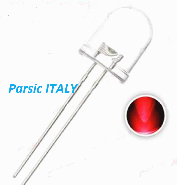 10 LED 10mm ROSSI ULTRALUMINOSI Alta Luminosità 10000 Mcd Luce Rossa Diodi 2V - Foto 9