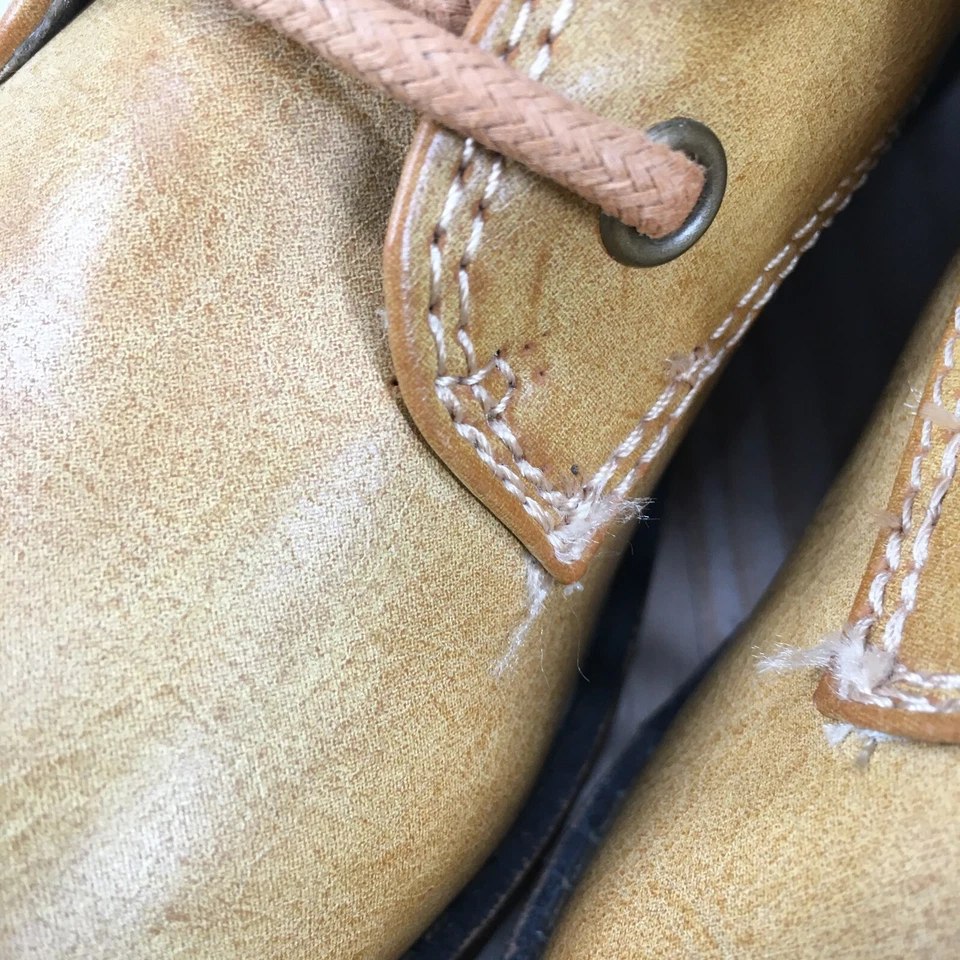 Rampage Boots Womens 6 M Jackson Fold Over Mid Lace Up Boot Brown Faux Leather - Image 3 of 4