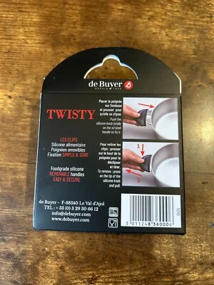De Buyer - TWISTY - Poignées amovibles silicone noire - Photo 1/3