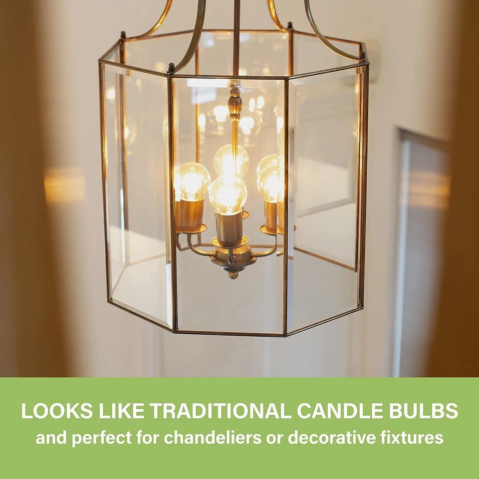 4PK LED G16 Dimmable Globe Light Bulb, Candelabra Filament, 4W(40W), E12, 2700K - Image 4 of 4