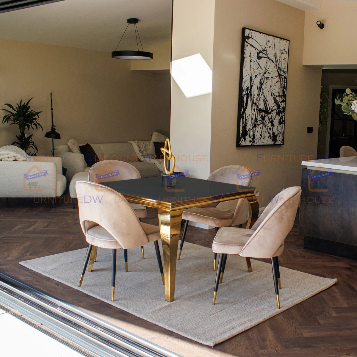 Black square on sale dining table