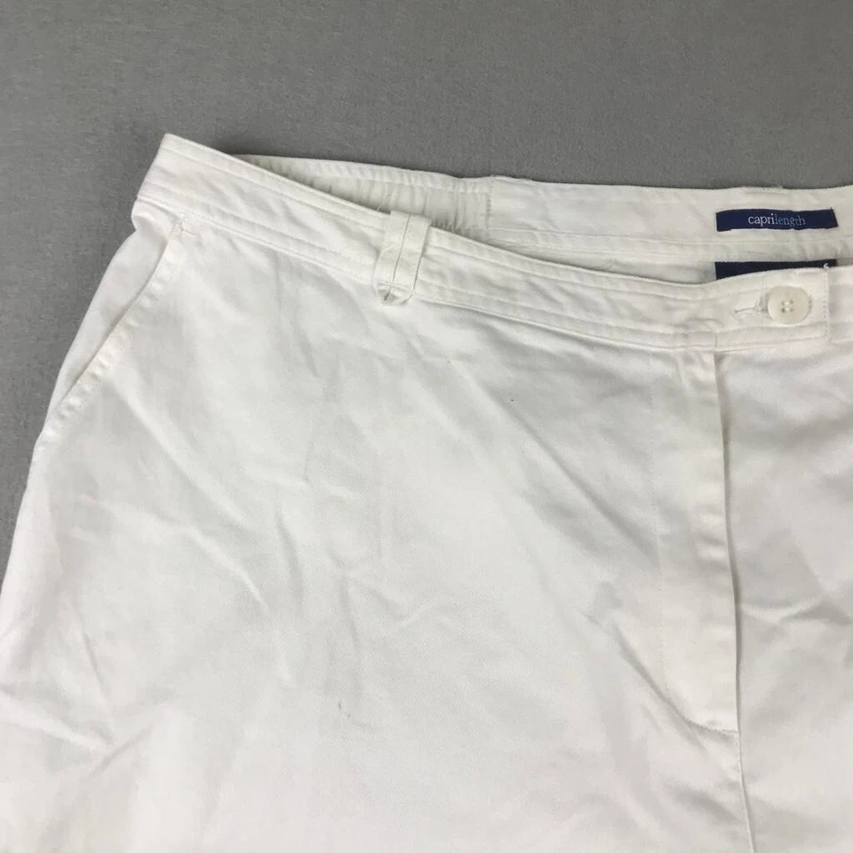 Pantalones Cortos Charter Club Mujer 24W Blanco Capri Largo Frente Plano Nuevos con Etiquetas * Foto 2 de 4