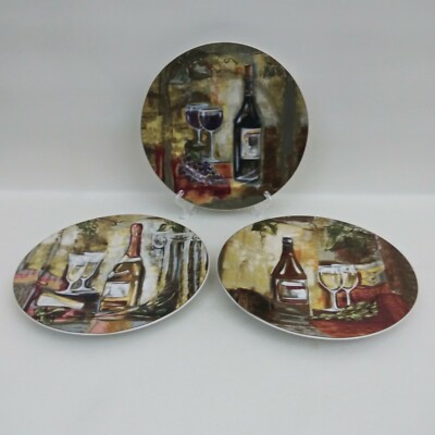 Sakura Classico Salad Dessert Plates Vassileva Wine Bistro Stoneware Set of 3