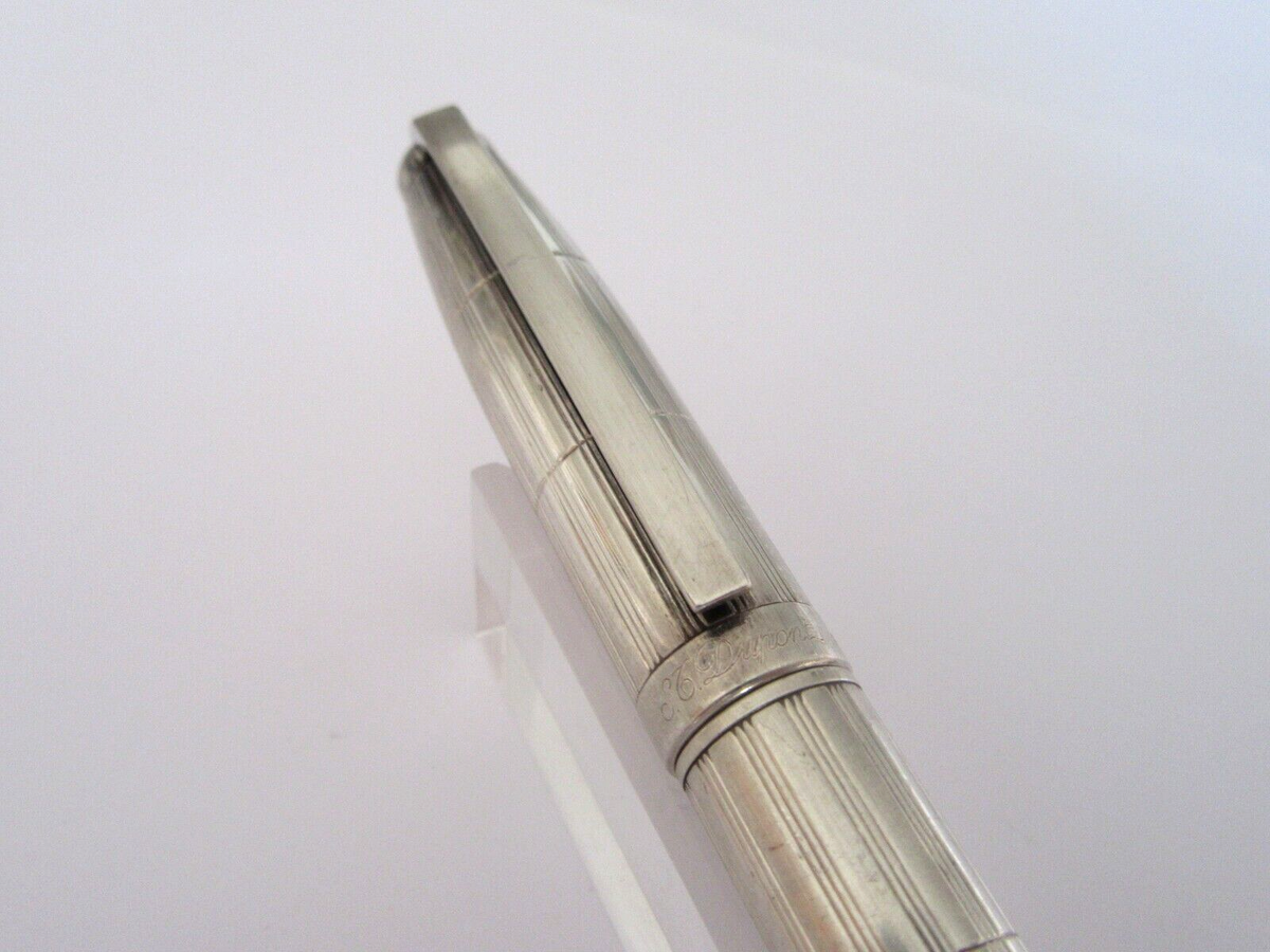 Stylo Plume De Prestige Dupont Fidelio - Capuchon Plaqué Argent, Modèle P117, Occasion Très Bon état