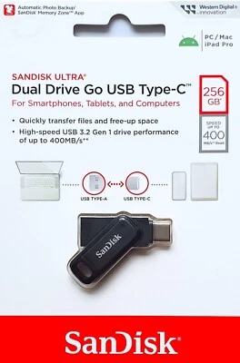 Sandisk Dual USB Stick Typ-C 32GB 64GB 128GB 256GB USB Stick Typ-C USB Typ-A