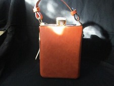 ISABELLE VEGAN LIght Brown HANDBAG With CRYSTAL BUCKLE NEW